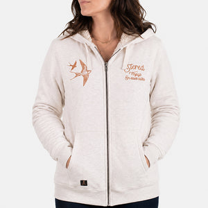 Veste Sherpa Hirondelles Ecru Chiné Femme STERED
