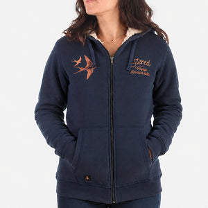 Veste Sherpa Hirondelles Marine Femme STERED